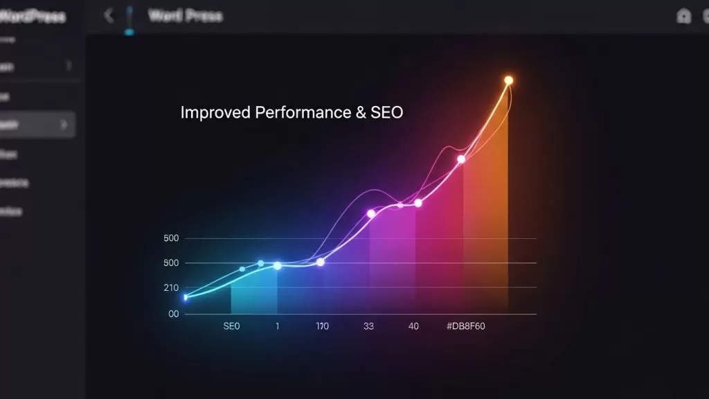 Gráfico representando melhoria de performance no WordPress